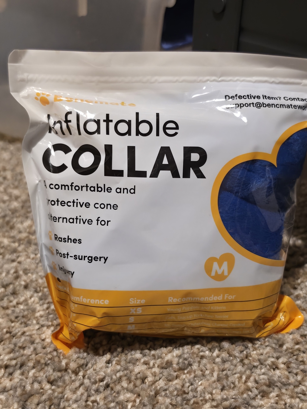 New Inflatable Collar - Blue and Yellow